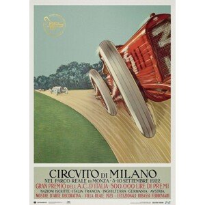 Umělecký tisk Monza Circuit - 100 Years Anniversary - 1922, 50 × 70 cm