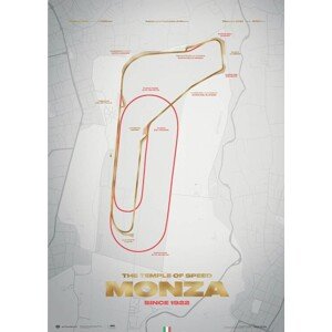 Umělecký tisk Monza Circuit - Track Evolution - The Temple of Speed, Automobilist, 50 × 70 cm