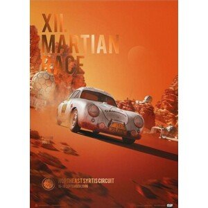Umělecký tisk Porsche 356 SL - Future - XII. Martian Race - 2096, Automobilist, 50 × 70 cm