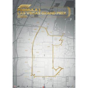 Umělecký tisk Las Vegas Strip Circuit - Formula 1 - 2023  (White), Automobilist, 50 × 70 cm
