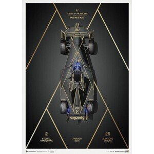 Umělecký tisk DS PENSKE - DS E-TENSE FE23 'Grand Gala' - Monaco E-Prix - 2024, Automobilist, 50 × 70 cm