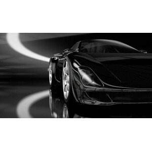 Ilustrace Black Sports Car, mevans, 40 × 22.2 cm