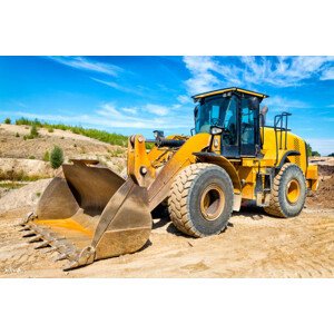 Ilustrace Yellow earth mover prepares the ground, ewg3D, 40 × 26.7 cm