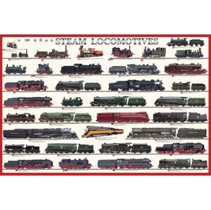 Plakát, Obraz - Steam locomotives, 91.5 × 61 cm