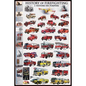Plakát, Obraz - History of firefighting, 61 × 91.5 cm