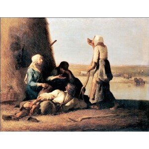 Umělecký tisk Odpočinek obracečů sena, Jean-Francois Millet, 80 × 60 cm
