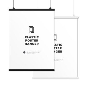 Plastové lišty na plakáty, Délka: 80 cm - černá