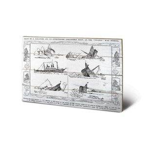 Dřevěný obraz Titanic - Sinking, 59 × 40 cm