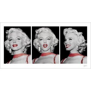 Umělecký tisk Marilyn Monroe - Red Dress Triptych, 100 × 50 cm
