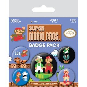 Plackový set Super Mario Bros. - Retro
