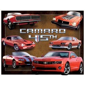 Plechová cedule Camaro 45th Anniversary, 40 × 31.5 cm