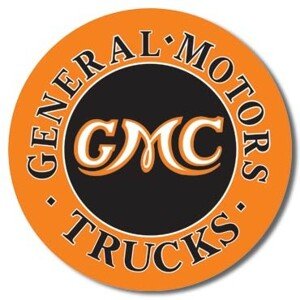 Plechová cedule GMC Trucks Round, 42 x 42 cm