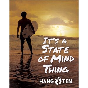 Plechová cedule Hang Ten - State of Mind, 30 × 42 cm
