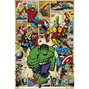 Plakát, Obraz - Marvel Comic - Here Come The Heroes, 61 × 91.5 cm