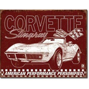 Plechová cedule Corvette - 69 StingRay, 42 x 30 cm