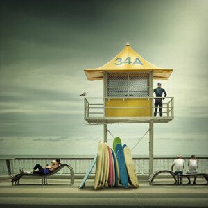 Fotografie The life guard, Adrian Donoghue, 40 × 40 cm