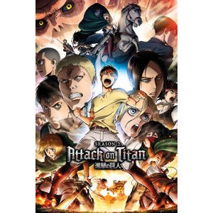 Plakát, Obraz - Attack on Titan (Shingeki no kyojin) - Season 2 Collage Key Art, 61 × 91.5 cm
