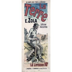 Obrazová reprodukce Poster advertising 'La Terre' by Emile Zola, 1889, Jules Cheret, 19.9 × 50 cm