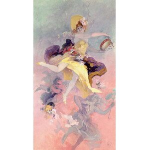 Obrazová reprodukce Dancer with a Basque Tambourine, Jules Cheret, 22.2 × 40 cm