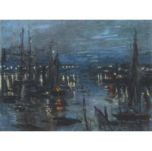 Obrazová reprodukce The Port of Le Havre, Night Effect; Le Port de Havre, effet du Nuit, Monet, Claude, 40 × 30 cm
