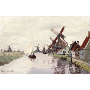 Obrazová reprodukce Windmill in Holland, 1871, Monet, Claude, 40 × 26.7 cm