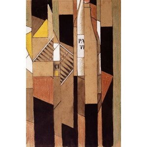 Obrazová reprodukce Still-life with Bottle and Cigars, Gris, Juan, 26.7 × 40 cm