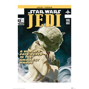 Umělecký tisk Star Wars - Yoda World's Fate, 50 × 70 cm