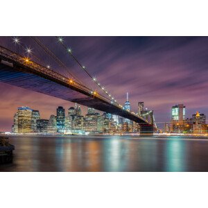 Fotografie Brooklyn Bridge at Night, Michael Zheng, 40 × 26.7 cm
