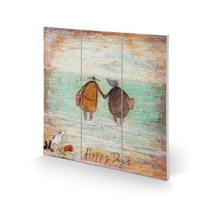 Dřevěný obraz Sam Toft - Happy Days, 30 × 30 cm