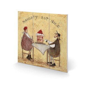 Dřevěný obraz Sam Toft - Naughty But Nice, 30 × 30 cm