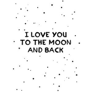 Ilustrace I love you to the moon and back, Finlay & Noa, 30 × 40 cm