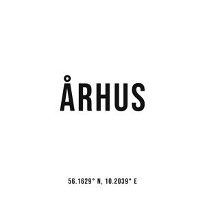 Ilustrace Aarhus simple coordinates, Finlay & Noa, 30 × 40 cm