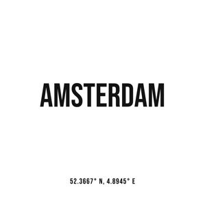 Ilustrace Amsterdam simple coordinates, Finlay & Noa, 30 × 40 cm
