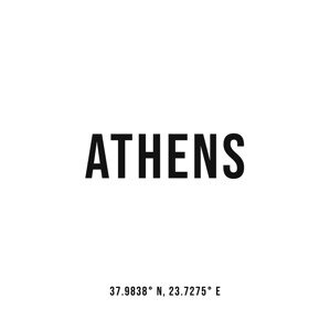 Ilustrace Athens simple coordinates, Finlay & Noa, 30 × 40 cm