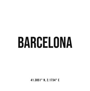 Ilustrace Barcelona simple coordinates, Finlay & Noa, 30 × 40 cm