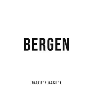 Ilustrace Bergen simple coordinates, Finlay & Noa, 30 × 40 cm