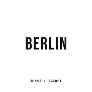 Ilustrace Berlin simple coordinates, Finlay & Noa, 30 × 40 cm