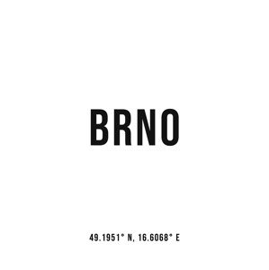 Ilustrace Brno simple coordinates, Finlay & Noa, 30 × 40 cm
