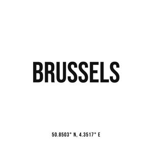 Ilustrace Brussels simple coordinates, Finlay & Noa, 30 × 40 cm