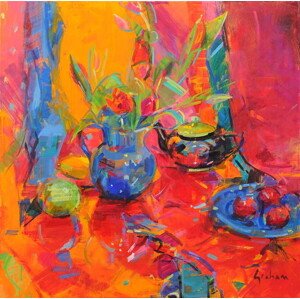 Obrazová reprodukce Red Tulips and Fruits, Graham, Peter, 40 × 40 cm