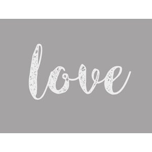 Ilustrace Cursive grey love, Finlay & Noa, 40 × 30 cm