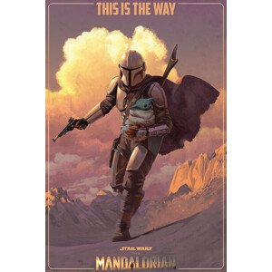 Plakát, Obraz - Star Wars: The Mandalorian - On The Run, 61 × 91.5 cm