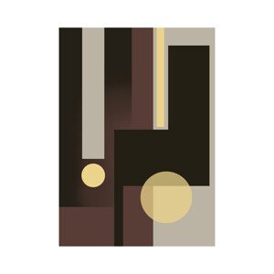 Ilustrace Grey Brown & Yellow, Nordic Creators, 30 × 40 cm