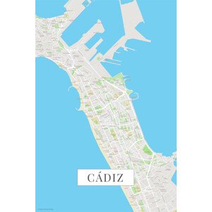 Mapa Cadiz color, 26.7 × 40 cm