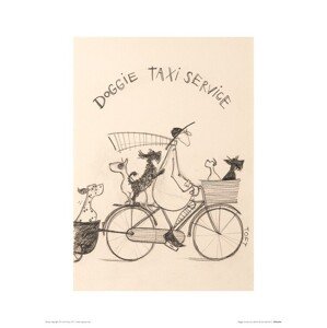 Umělecký tisk Sam Toft - Doggie Taxi Service, 30 × 40 cm