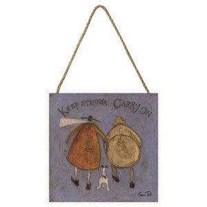 Dřevěný obraz Sam Toft - Keep Strong Carry On, 20 × 20 cm