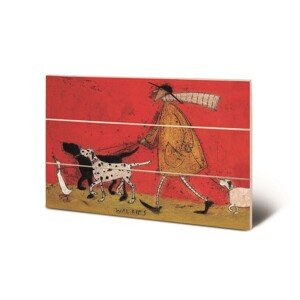 Dřevěný obraz Sam Toft - Walkies, 20 × 29.5 cm