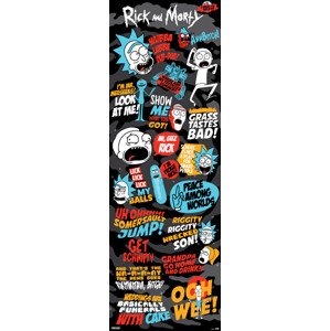Plakát, Obraz - Rick and Morty - Frases, 53 × 158 cm