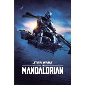 Plakát, Obraz - Star Wars: The Mandalorian - Speeder Bike 2, 61 × 91.5 cm