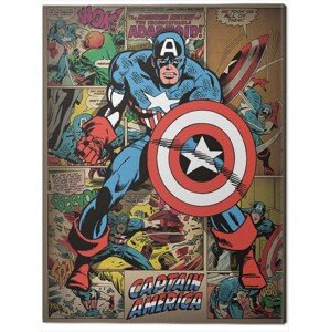 Obraz na plátně Captain America - Retro, 2 - 80×60 cm